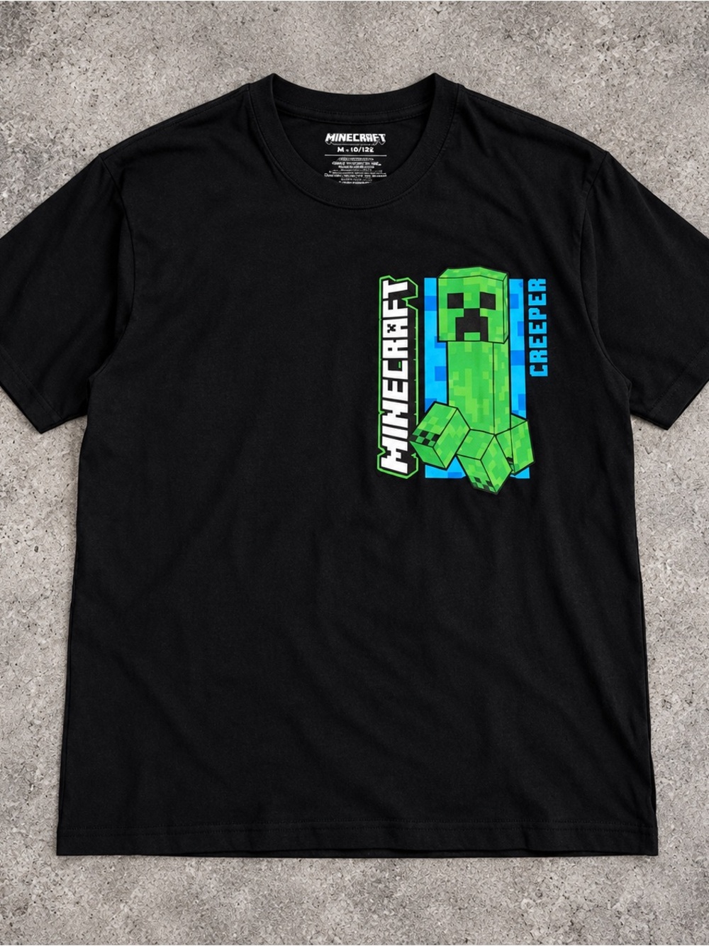 Black Minecraft Creeper Graphic Tee